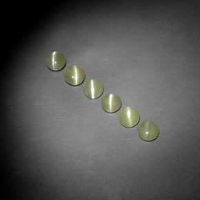 Pedras preciosas de chrysoberyl cat's eye verde natural de  ct, transparente, transparente/translúcido