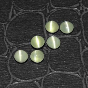 Pedras preciosas de chrysoberyl cat's eye verde natural de 2,58 ct, transparente, transparente/translúcido