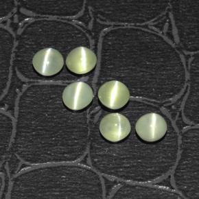 Pedras preciosas de chrysoberyl cat's eye verde natural de 2,58 ct, transparente, transparente/translúcido
