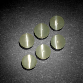 Pedras preciosas de chrysoberyl cat's eye verde natural de  ct, transparente, transparente/translúcido