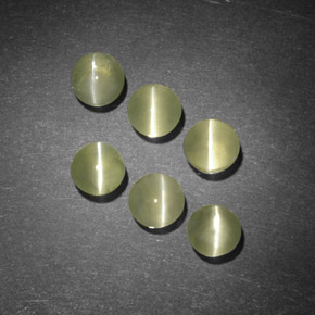 Pedras preciosas de chrysoberyl cat's eye verde natural de  ct, transparente, transparente/translúcido