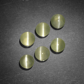 Pedras preciosas de chrysoberyl cat's eye verde natural de  ct, transparente, transparente/translúcido