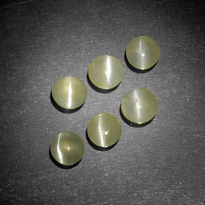 Pedras preciosas de chrysoberyl cat's eye verde natural de  ct, transparente, transparente/translúcido