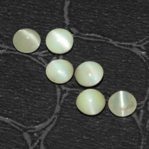 Pedras preciosas de chrysoberyl cat's eye verde natural de 2,03 ct, corte redondo, translúcido