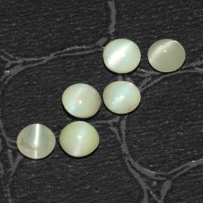 Pedras preciosas de chrysoberyl cat's eye verde natural de 2,03 ct, corte redondo, translúcido