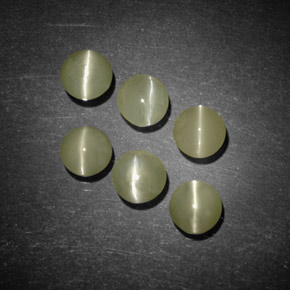 Pedras preciosas de chrysoberyl cat's eye verde natural de  ct, transparente, transparente/translúcido