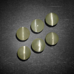 Pedras preciosas de chrysoberyl cat's eye verde natural de  ct, transparente, transparente/translúcido