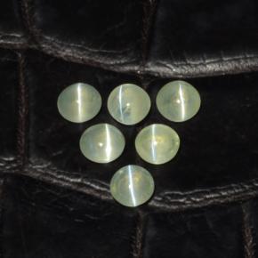 Pedras preciosas de chrysoberyl cat's eye verde natural de 2,00 ct, corte redondo, translúcido