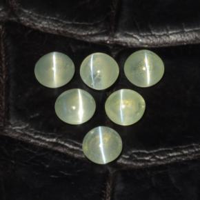 Pedras preciosas de chrysoberyl cat's eye verde natural de 2,00 ct, corte redondo, translúcido