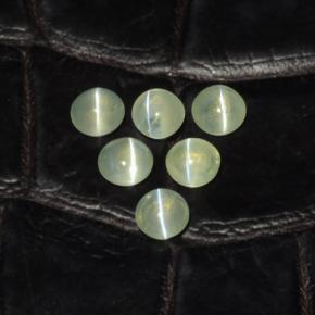 Pedras preciosas de chrysoberyl cat's eye verde natural de 2,00 ct, corte redondo, translúcido