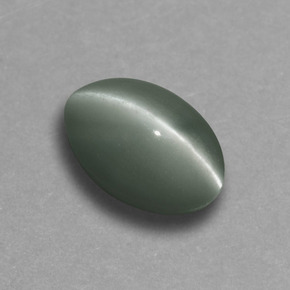 Chrysoberyl cat's eye verde natural 0,73ct, corte oval, opaco