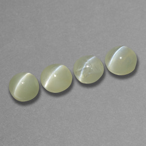 Pedras preciosas de Crisoberilo Olho de Gato Creme Verde natural de 2.15 ct, Redondo, Opaco
