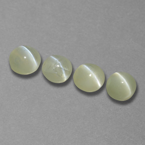 Pedras preciosas de Crisoberilo Olho de Gato Creme Verde natural de 2.15 ct, Redondo, Opaco