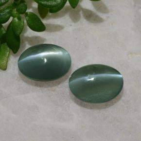 Pedras preciosas de Crisoberilo Olho de Gato Verde natural de 0.99 ct, Corte Oval, Translúcido