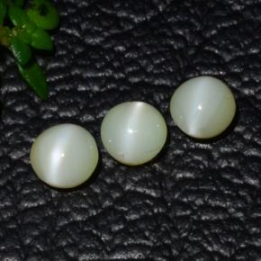 Pedras preciosas de crisoberilo olho de gato verde natural de 1,31 ct, corte redondo, translúcido