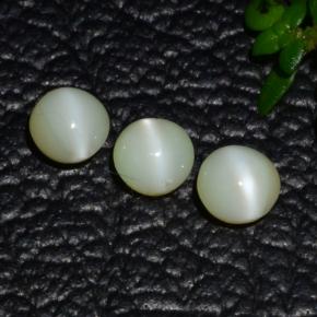 Pedras preciosas de crisoberilo olho de gato verde natural de 1,31 ct, corte redondo, translúcido