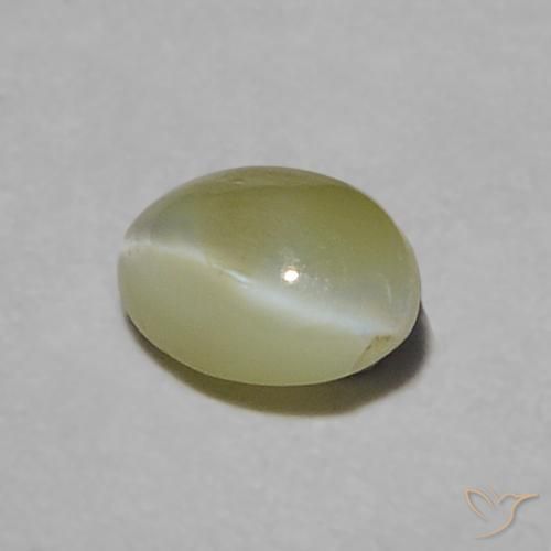 Crisoberilo Olho de Gato Verde amarelado Natural 0.23ct, oval, Translúcido