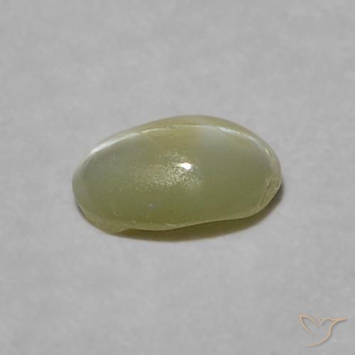 Crisoberilo Olho de Gato Verde amarelado Natural 0.23ct, oval, Translúcido