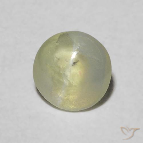 Crisoberilo Olho de Gato Verde amarelado Natural 0.26ct, Corte Redondo, Transparente