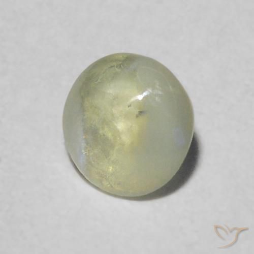 Crisoberilo Olho de Gato Verde amarelado Natural 0.26ct, Corte Redondo, Transparente