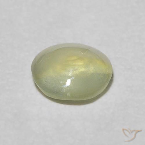 Crisoberilo Olho de Gato Verde amarelado Natural 0.26ct, Corte Redondo, Transparente