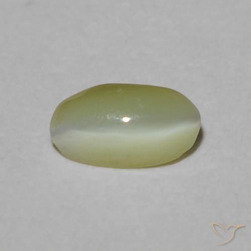 0.31ct Natural Verde amarelado Crisoberilo Olho de Gato, oval, Translúcido