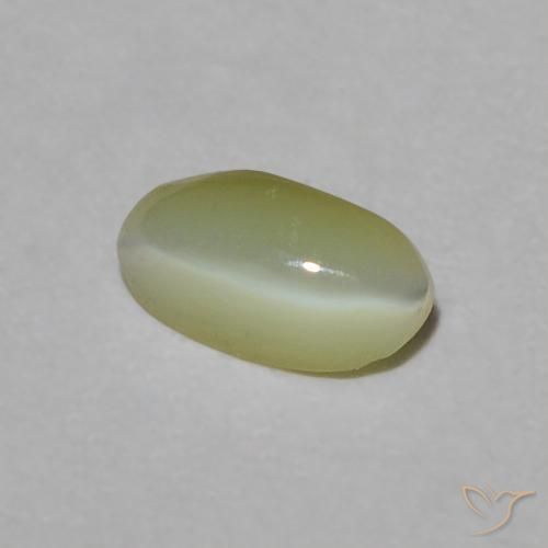 Crisoberilo Olho de Gato Verde amarelado Natural 0.31ct, oval, Translúcido