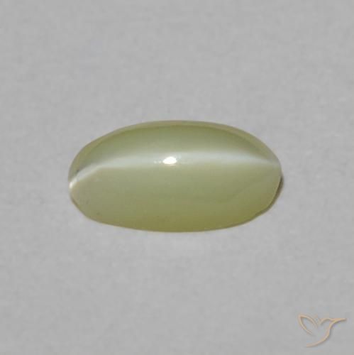 Crisoberilo Olho de Gato Verde amarelado Natural 0.31ct, oval, Translúcido