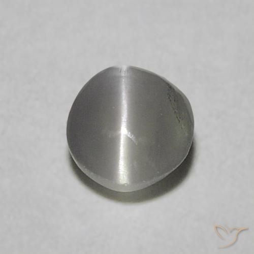 Crisoberilo Olho de Gato Verde médio Natural 0.22ct, Redondo, Translúcido