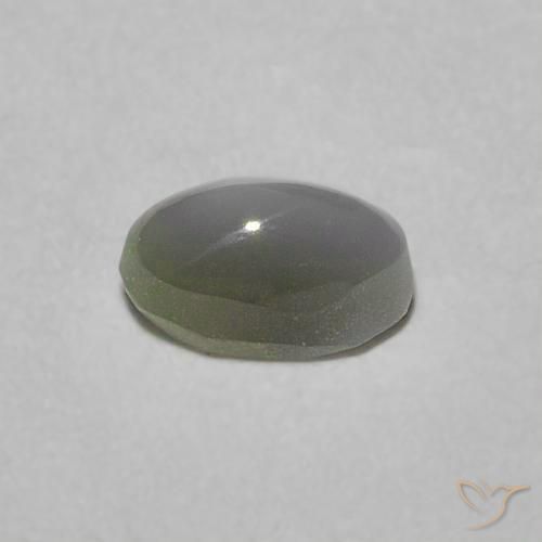 Crisoberilo Olho de Gato Verde médio Natural 0.38ct, oval, Opaco