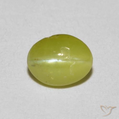 Crisoberilo Olho de Gato amarelo médio Natural 0.51ct, oval, Translúcido
