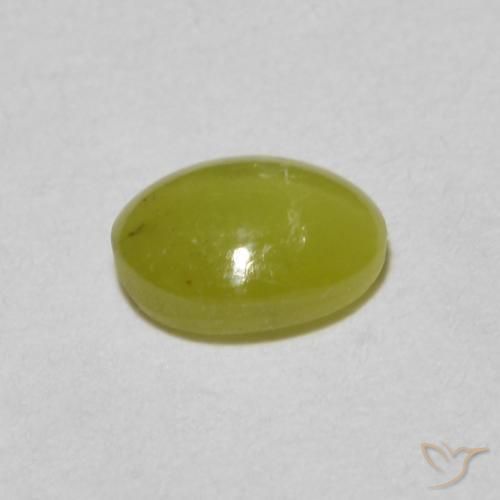 Crisoberilo Olho de Gato amarelo médio Natural 0.51ct, oval, Translúcido