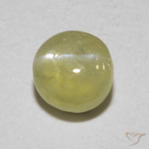 Crisoberilo Olho de Gato Amarelo Dourado Claro Natural 0,36ct, Corte Oval, Translúcido