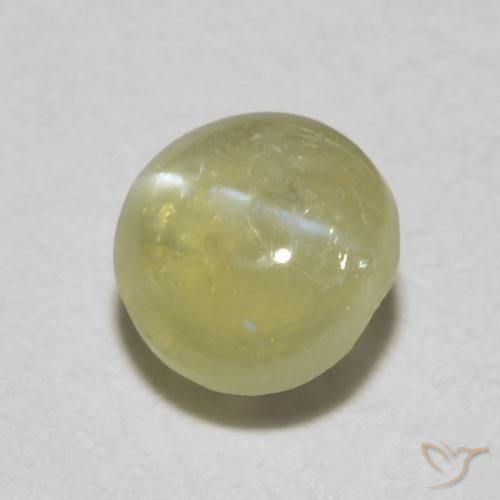 Crisoberilo Olho de Gato Amarelo Dourado Claro Natural 0,36ct, Corte Oval, Translúcido
