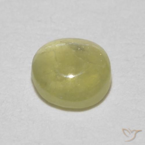 Crisoberilo Olho de Gato Amarelo Dourado Claro Natural 0,36ct, Corte Oval, Translúcido