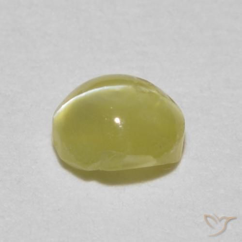 Crisoberilo Olho de Gato Amarelo Dourado Claro Natural 0.34ct, oval, Translúcido