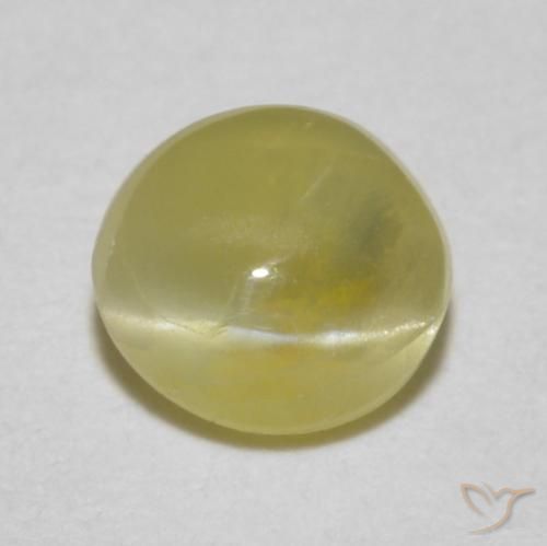 0.52ct Natural Luz amarela Crisoberilo Olho de Gato, oval, Translúcido