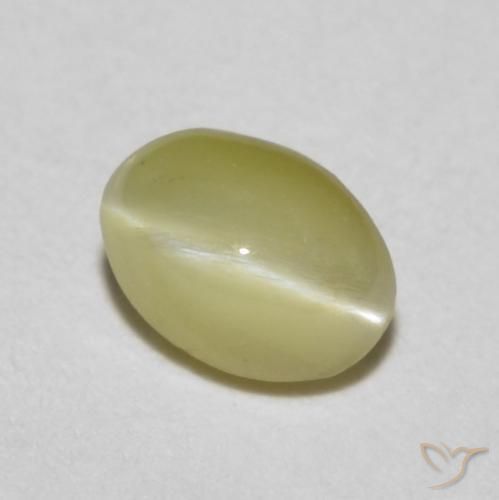 0.33ct Natural Amarelo Claro Laguna Crisoberilo Olho de Gato, oval, Translúcido