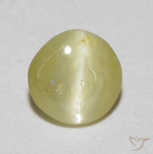 0.36ct Natural Amarelo claro Crisoberilo Olho de Gato, oval, Translúcido