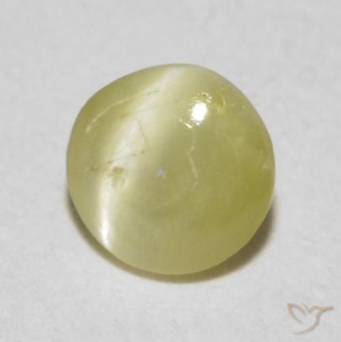 Crisoberilo Olho de Gato Amarelo claro Natural 0.36ct, oval, Translúcido