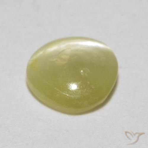 Crisoberilo Olho de Gato Amarelo claro Natural 0.36ct, oval, Translúcido