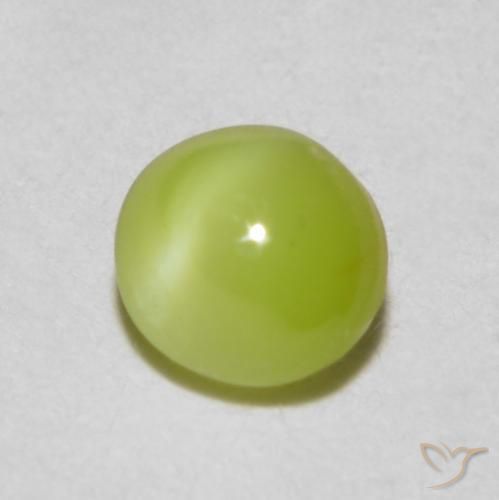 Crisoberilo Olho de Gato Limão amarelo Natural 0.37ct, oval, Translúcido