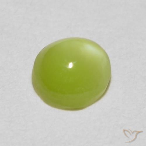 Crisoberilo Olho de Gato Limão amarelo Natural 0.37ct, oval, Translúcido