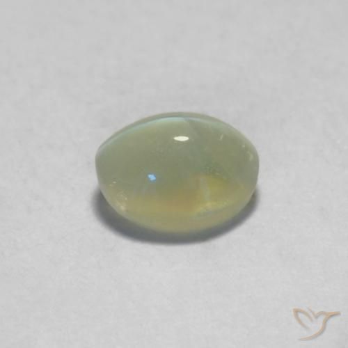 Crisoberilo Olho de Gato Verde médio Natural 0.36ct, oval, Translúcido