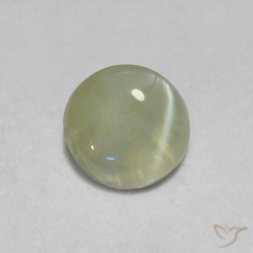 Crisoberilo Olho de Gato Verde acinzentado Natural 0.52ct, oval, Translúcido