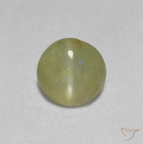 Crisoberilo Olho de Gato Amarelo Creme Pálido Natural 0.46ct, oval, Translúcido