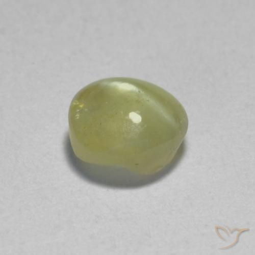 Crisoberilo Olho de Gato Amarelo Creme Pálido Natural 0.46ct, oval, Translúcido