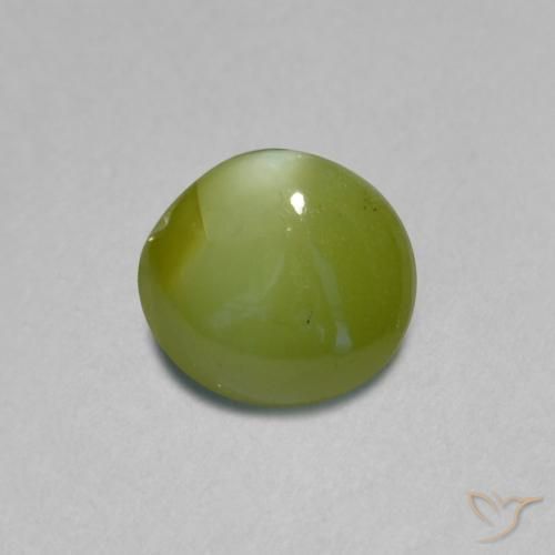 Chrysoberyl cat's eye verde natural 0,89ct, corte oval, translúcido