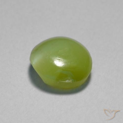 Chrysoberyl cat's eye verde natural 0,89ct, corte oval, translúcido