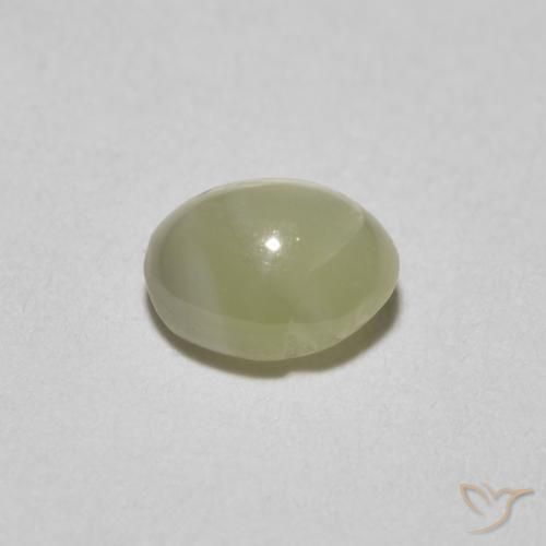 Crisoberilo Olho de Gato Amarelo Esverdeado Claro Natural 0.81ct, oval, Translúcido